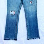 Tommy Hilfiger  | Y2K LOW RISE STAR PATCH FLARE RAW HEM JEANS BLUE WASH SIZE 11 Photo 2