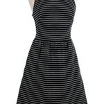 Madewell Pierside Black White Striped A Line Dress Mini Size XS Pockets a4744 Photo 0