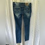 Vigoss  Studio The Dublin Skinny Distressed Dark Blue Wash Denim Jeans 26 Photo 5