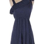 Everly Navy Blue Polka Dot Mini Dress Photo 0
