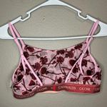 Calvin Klein NEW sheer rose floral print pink & red bralette size medium Photo 3