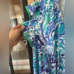 Umgee  maxi dress lilly Pulitzer print watercolor ruffle short sleeve tiered Photo 6