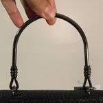 Bebe  Black Clutch with Rhinestone Logo Photo 5