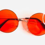 Red Circle Round Frame Sunglasses Photo 0