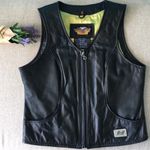 Harley Davidson Vintage Leather Full zip Vest In Black, M Photo 1