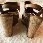 Lucky Brand Tan Multicolored Boho Aztec Wedge Sandals Size 7.5 Photo 5