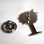 Source Unknown NWOT Lovely Crescent Moon Palm Tree Silver Tone Trendy 1" Tie Tac Lapel Pin Photo 2