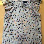 Attention  Leopard Animal Print Ruffle Sleeve Top in Tan/Orange/Pink - Size Small Photo 0