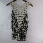 Shasa  M Crocheted Hearts Black Creme Tank Top Photo 2