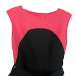 Milly Ella Belted Colorblock Knee Length Sheath Dress Coral Black Women's Size 6 Photo 1