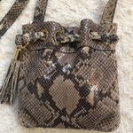 Michael Kors  Snake Python Embossed Crossbody Bag Tassel Drawstring Photo 2