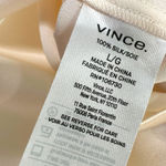 Vince  Silk Cap Sleeve Ruched Back Button Down Blouse Cream Size Large Photo 7