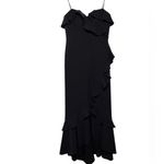 Aidan Mattox  Black Ruffled Strapless Frill Cocktail Dress Photo 2