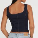 Motel Rocks Kayaso Corset Top Navy Blue Contrast Orange Stitching Size S Photo 1
