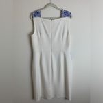 Antonio Melani Antonio Melanie White Dress with Blue Embroidery, Size 14 Photo 8