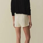 💕DOEN Avon Short Ultra High Rise Cuffed Hem Sailor Shorts Magnolia Ivory 6 NWT White Photo 5