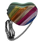 Urban Expression Urban Expressions Rainbow Patchwork Heart Shaped Shoulder Crossbody Bag Photo 2