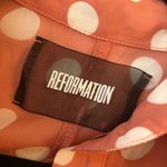 Reformation Gilly Romper Short Sleeve Pockets Polka Dot Pink White 0 Photo 3