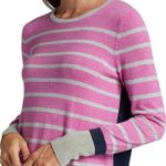 Nic+Zoe  Vital Striped Top Sweater Pullover, Pink Navy Grey Size S New w/Tag Photo 5