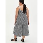 Torrid Plus 1 1X Super Soft Knits Culotte Jumpsuit Black & White Stripe Cropped Photo 1