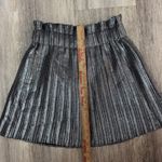 ZARA Silver Metallic Pleated Skirt Party Cocktail Mini Sparkly Medium Photo 5