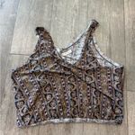 Free People  Multicolor Paisley V-Neck Tank Top Photo 4