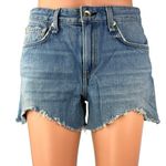 Rag and Bone Bishop Dre-Low Rise Women's Blue Raw Hem Denim Jean Shorts Size 25 Photo 0