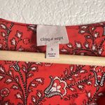 Cinq à Sept Cinq a Sept Jemma Red Floral Print Long Sleeve V-Neck Peplum Silk Top Size Small Photo 7