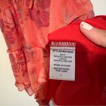 Meet‎ me in Santorini big red floral smocked waist dress pink size Large Photo 5