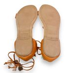 Maurice's Brown Faux Leather Lace Up Tassel Pom Pom Flat Sandals Sz 8 Photo 5