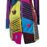 Handmade Patchwork Womens‎ M Zip Up Long Hoodie Jacket Distressed BOHO Hippie Artsy Photo 2