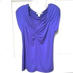 August Silk  purple gathered short-sleeved top Photo 7