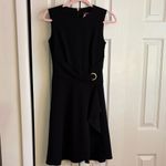 DKNY Black Midi Dress with Gold Accent Photo 1