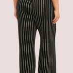 Terra & Sky 🌷Nwt!  black wide leg pants with white stripes and tie waist! Photo 2