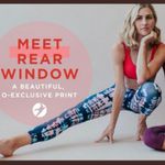 Oiselle  Spandos Tagless 3/4 Athletic Legging Tights Rear Window Print Size M Photo 9