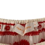 Tory Burch Cream Silk Embroidered Mirror Sequin Off Shoulder Blouse size 6 Photo 4