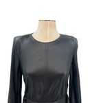 Patrizia Pepe Faux Leather Dress Mini Long Sleeve Belted Black‎ Size 38 US 2 Black Photo 1