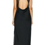 NWT SIMKHAI Vera Lace Trim Cowl Neck Dress Open Back Black Size 2 Photo 1