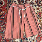 Pilcro  Anthropologie Striped Cotton Pull-On Lounge Shorts Women’s M Peach Boho C Photo 0