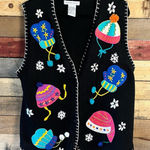 Victoria Jones Black Winter Sweater Vest‎ Size Large Photo 0