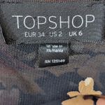 Topshop Floral Sheer Babydoll Tunic Top Black Pink Peach Women's US 2 Photo 6