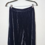 Boohoo Black Velvet Pants NWT Size 2 Tall Black Tapered Crinkle Pants Photo 4