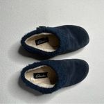 Clarks Slipper Suede Knit Collar Clog Slippers - Plush Faux Fur Lining Photo 2