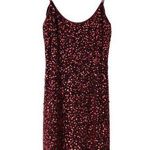 Zola Evening Red Sequin Beaded Fringe Hem Cocktail Evening Party Dress 8P petite Photo 0