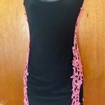 Symphony Black Dress Pink Open Cutout Stitch Sides Bodycon Mini Dress Size Small Photo 9