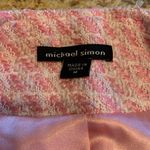 Michael Simon Pink White Tweed Pearl Embellished Jacket Womens M EUC Size M Photo 4