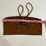 Cider Brown Ribbed Cutout Crop Top Size Small Minimalist Y2K Stretch Photo 3
