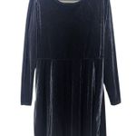 LeadingStar Silver Velour Long Sleeve Dress Size 2XL Pewter Velour Dress Gray Photo 0