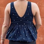 Forever 21 Navy Blue, White Polka Dot Baby Doll Top Photo 2