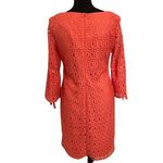 Madison Leigh , 3/4'' SLEEVE, CORAL‎ LACE OVERLAY DRESS SIZE 6 Photo 1